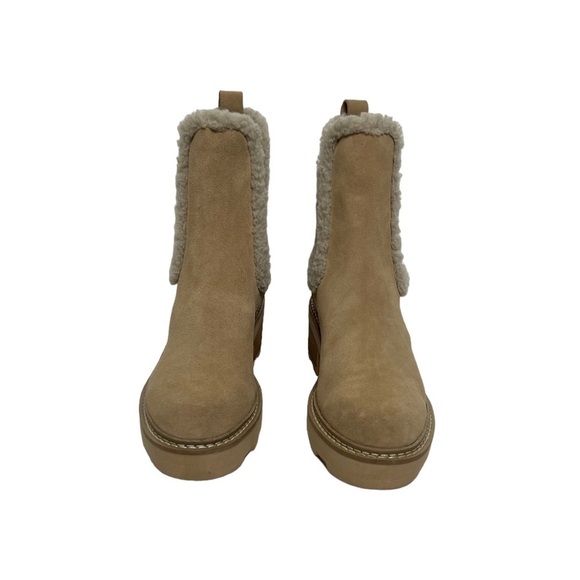 NWOT Calvin Klein Leather Faux Fur Anissa Chelsea Ankle Boots - Picture 6 of 15